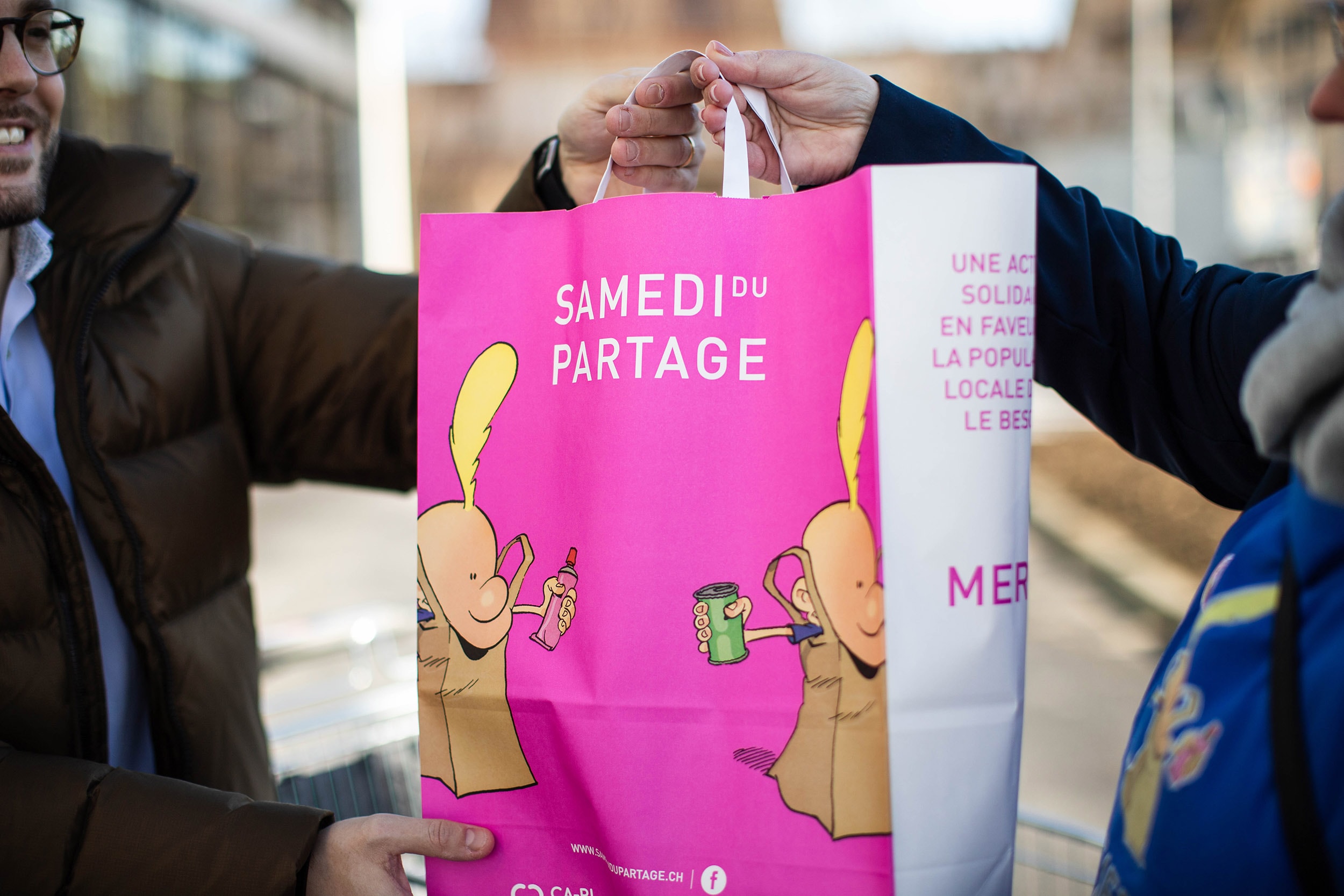 Pinker Einkaufssack von Samedi du Partage.